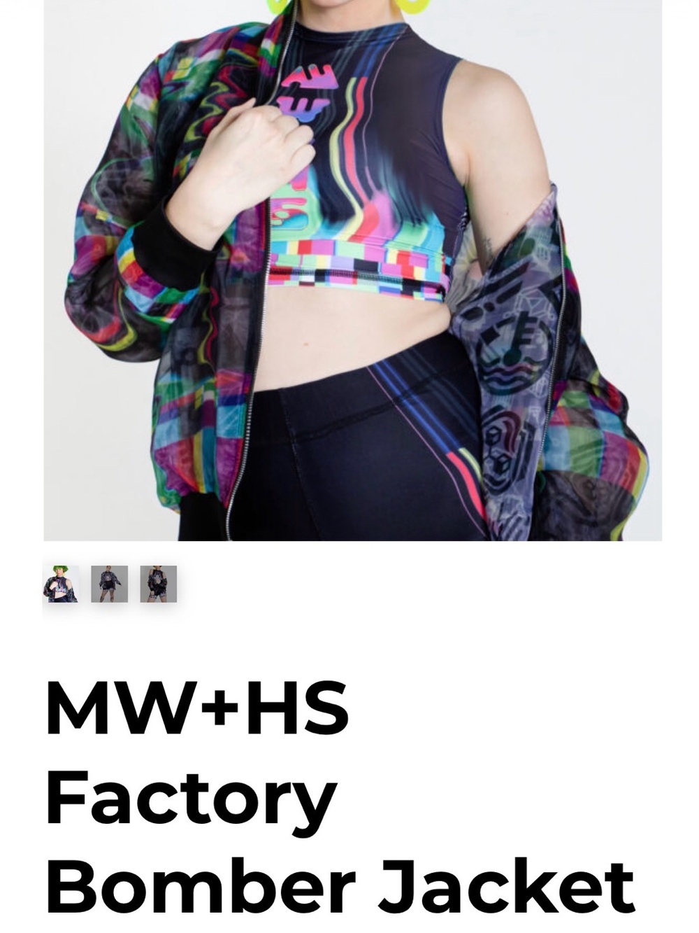 MEOW WOLF Multicolor Sheer Bomber Jacket - Women's - Picture 6 of 6